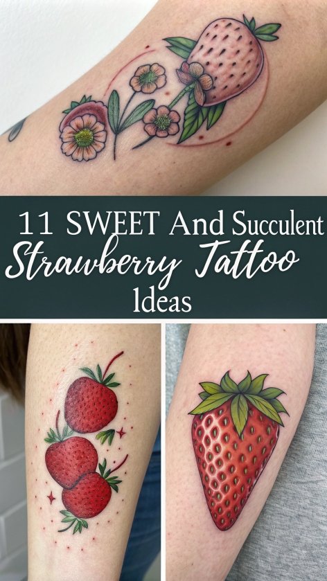 Read more about the article 11 Sweet and Succulent Strawberry Tattoo Ideas for Summer