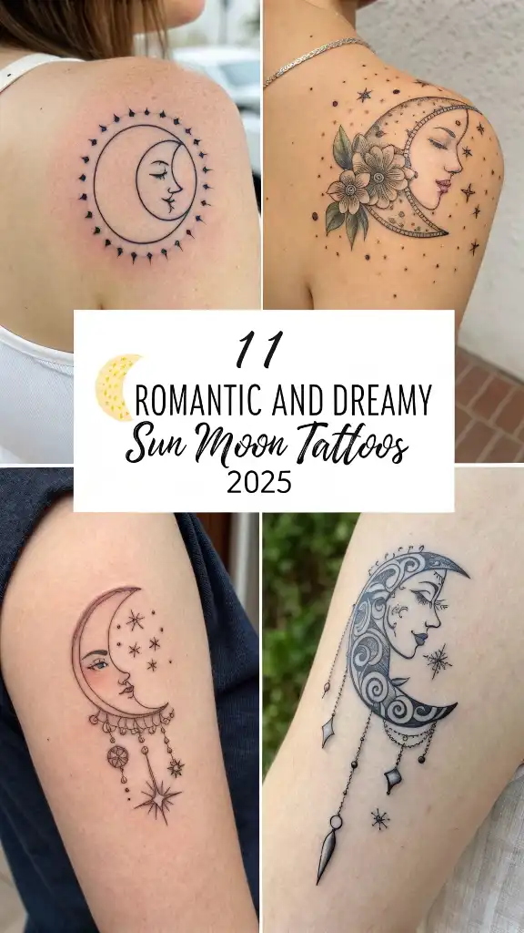 Read more about the article 11 Romantic and Dreamy Sun Moon Tattoos 2025 for Couples