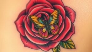 Read more about the article Rose and Butterfly Tattoo Meaning and Symbolism