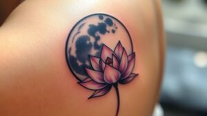 Read more about the article Moon and Lotus Tattoo Meaning and Symbolism