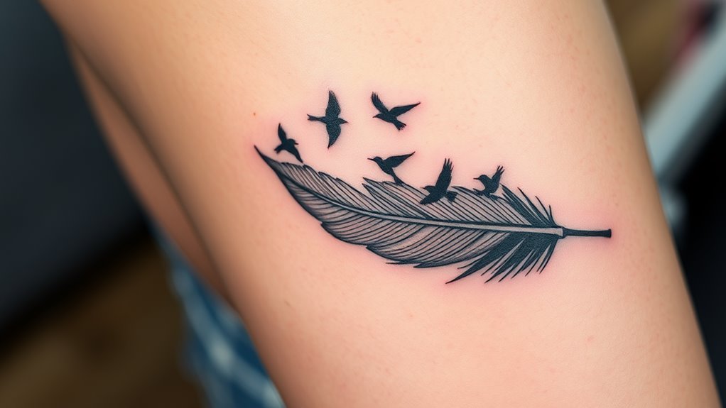 Read more about the article Feather With Birds Tattoo Meaning and Symbolism