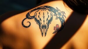 Read more about the article Snake Skull Tattoo Meaning and Symbolism