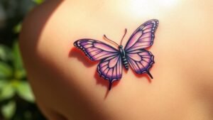 Read more about the article Purple Butterfly Tattoo Meaning and Symbolism