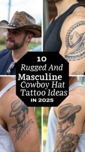 Read more about the article 10 Rugged and Masculine Cowboy Hat Tattoo Ideas for Country Boys